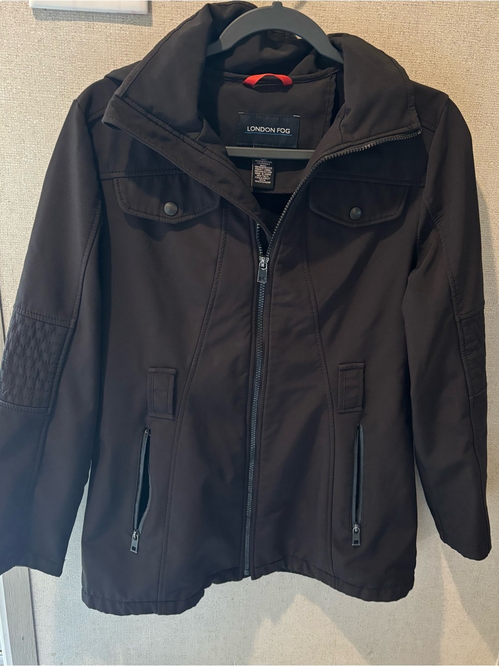London Fog Black Zip-Up Coat